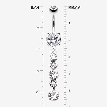 Detail View 1 of Gems Galore Belly Button Ring-Clear Gem